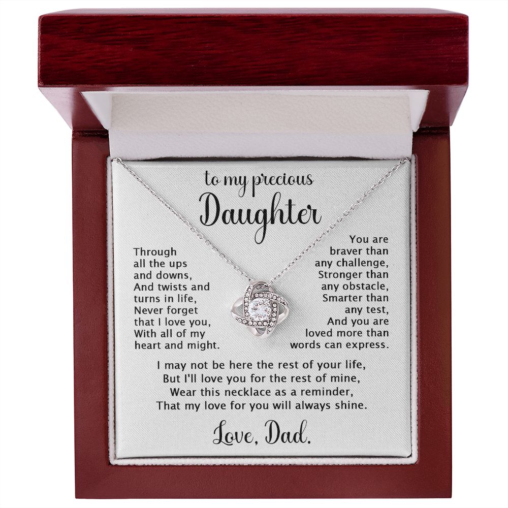 To Daughter from Dad - Braver, stronger, smarter-14K White Gold Finish-Family-Gift-Planet
