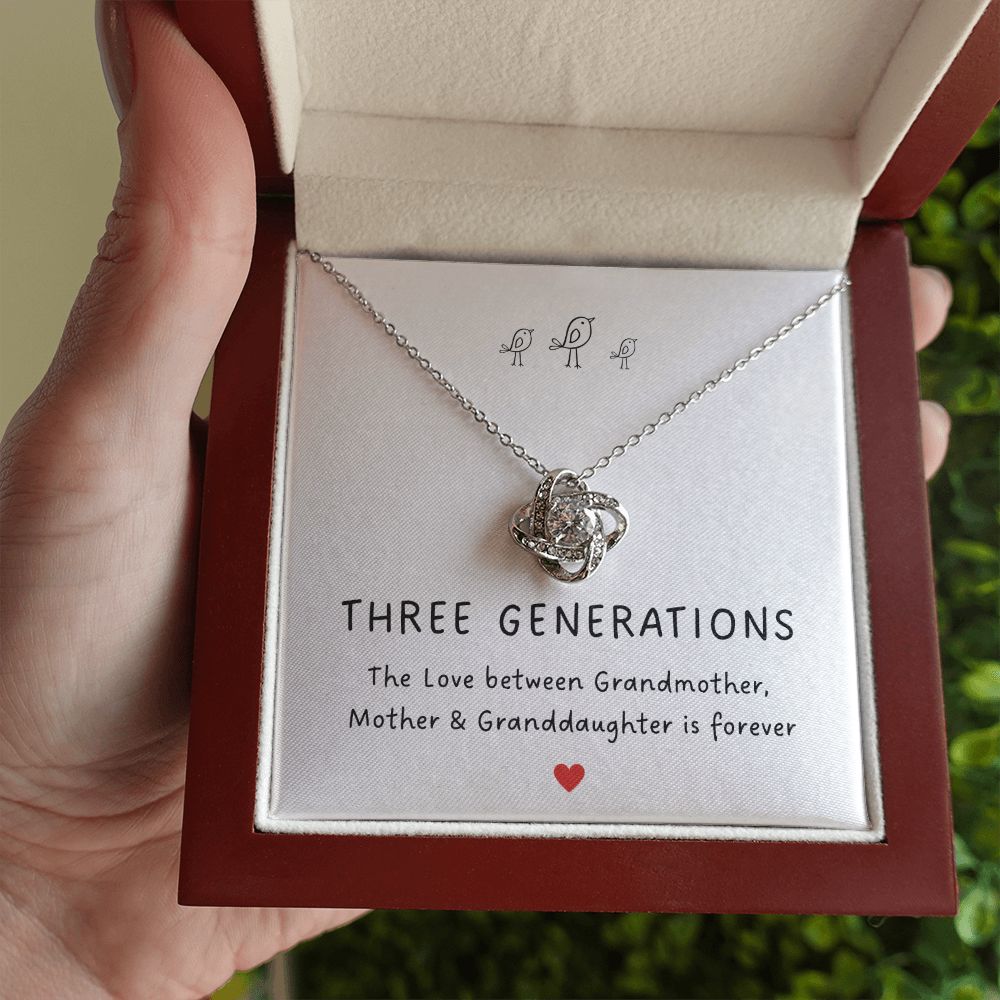 Three Generations Love Knot Necklace-Family-Gift-Planet