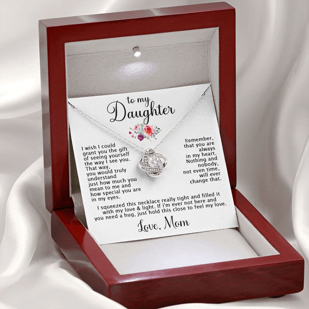 To Daughter from Mom - Remember that you always in my heart-14K White Gold Finish-Family-Gift-Planet