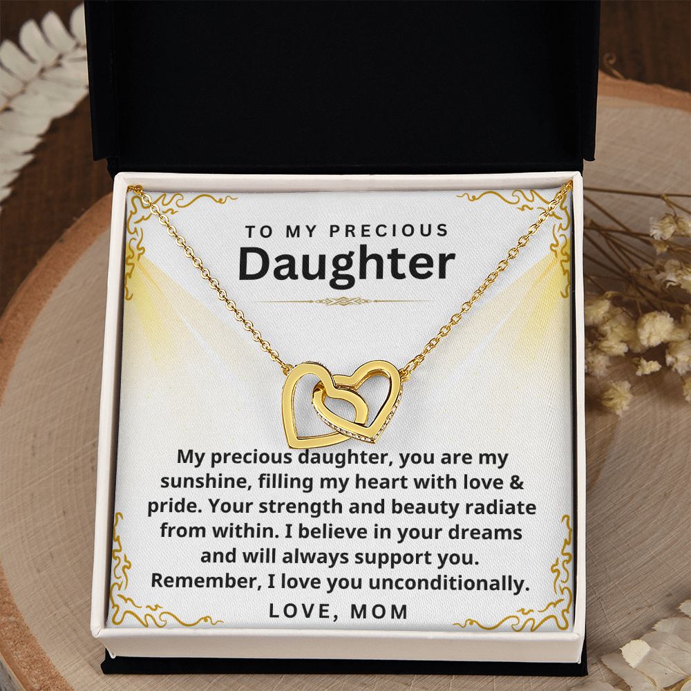 To my precious Daughter from Mom - I Love you unconditionally-18K Yellow Gold Finish-Family-Gift-Planet