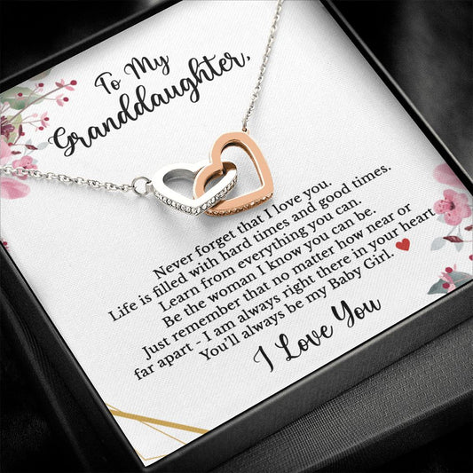 To my granddaughter - Never forget that I love you-Polished Stainless Steel & Rose Gold Finish-Family-Gift-Planet