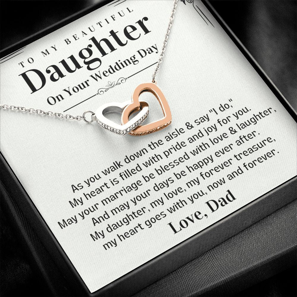 To my beautiful Daughter on your Wedding Day from Dad-Polished Stainless Steel & Rose Gold Finish-Family-Gift-Planet