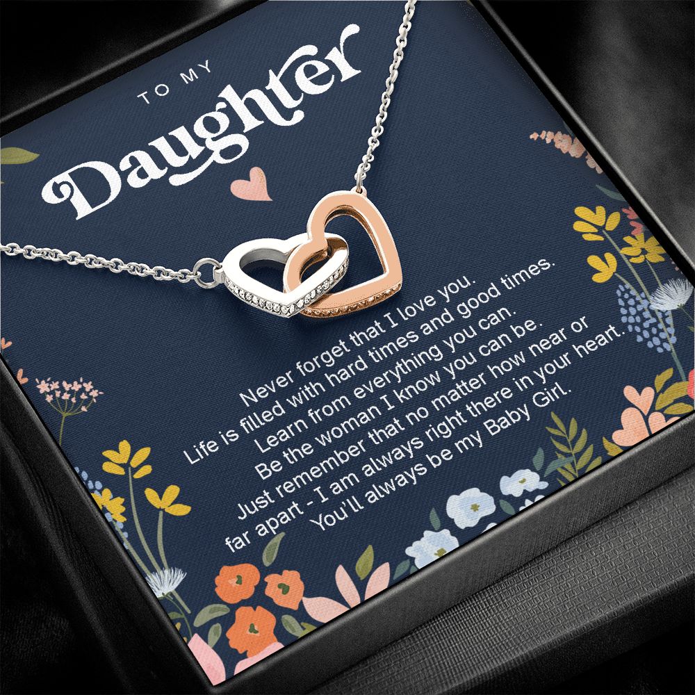 To my daughter - Never forget that I love you - From Dad and mom-Polished Stainless Steel & Rose Gold Finish-Family-Gift-Planet