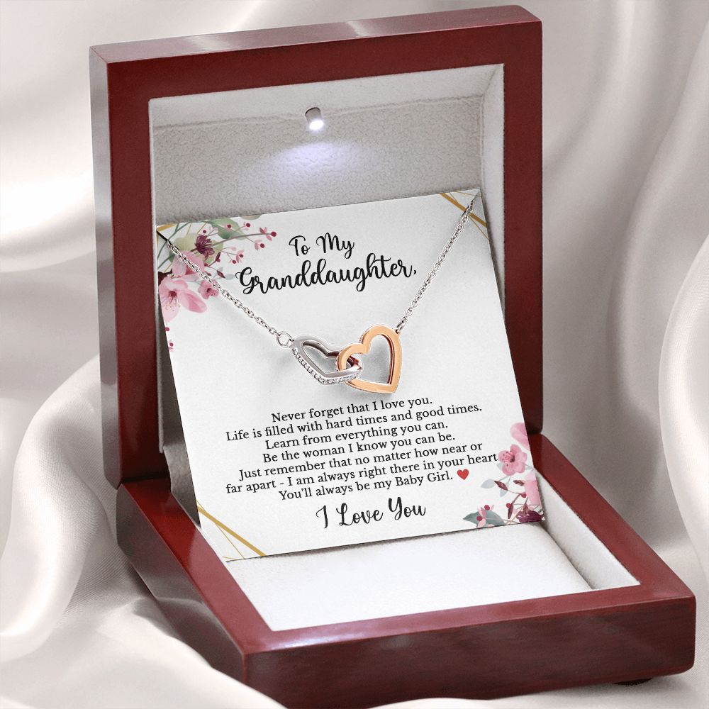 To my granddaughter - Never forget that I love you-Polished Stainless Steel & Rose Gold Finish-Family-Gift-Planet