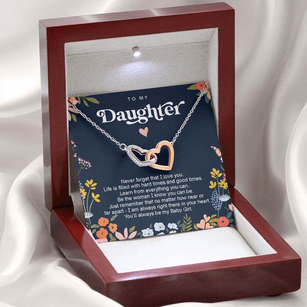 To my daughter - Never forget that I love you - From Dad and mom-Polished Stainless Steel & Rose Gold Finish-Family-Gift-Planet