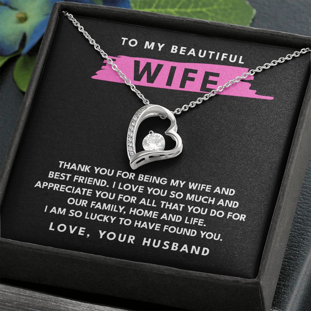 To my Beautiful Wife Forever Love pendant necklace gift-Family-Gift-Planet