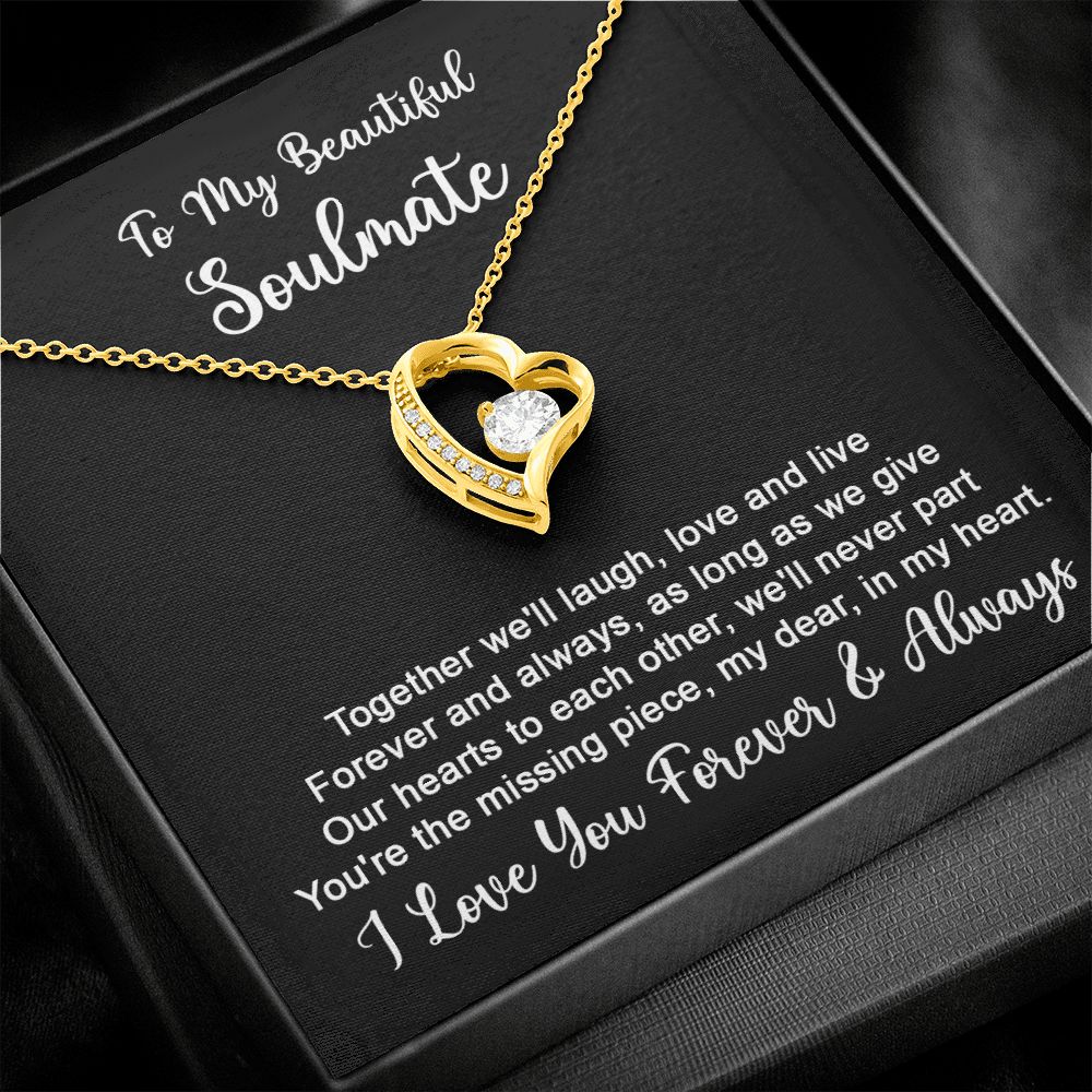 To my soulmate - Together we'll laugh, love and live-18k Yellow Gold Finish-Family-Gift-Planet