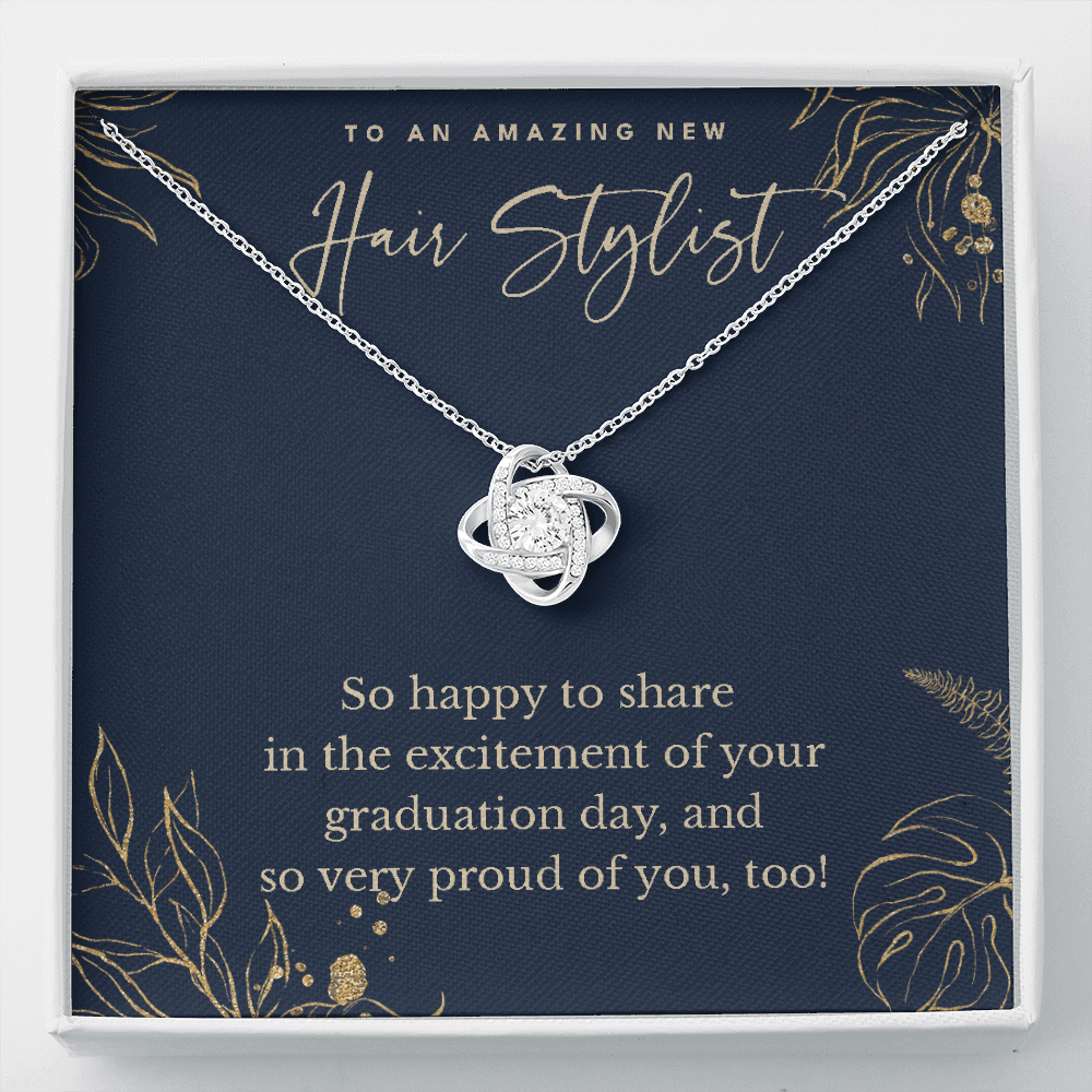 Hair stylist graduation gift, love knot pendant necklace, grad gift-Family-Gift-Planet