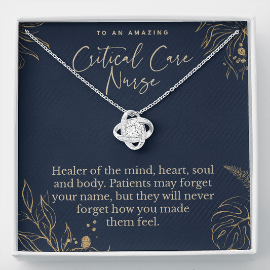 Critical care nurse appreciation gift, love knot pendant necklace, retirement gift-Family-Gift-Planet