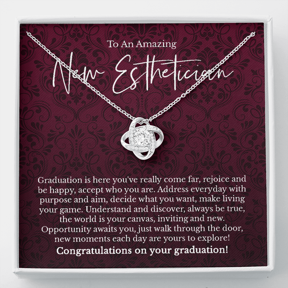 Esthetician graduation gift, love knot pendant necklace, grad gift-Family-Gift-Planet