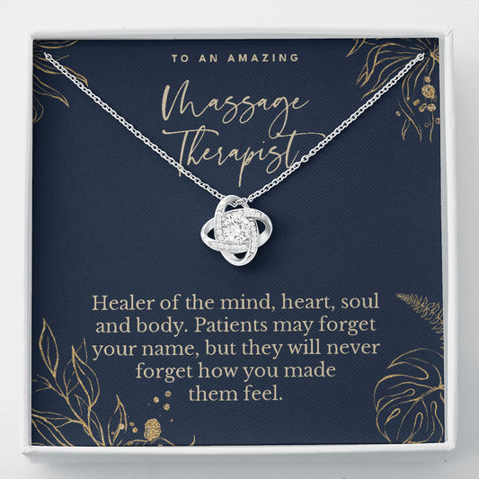 Massage therapist appreciation gift, love knot pendant necklace, retirement gift-Family-Gift-Planet