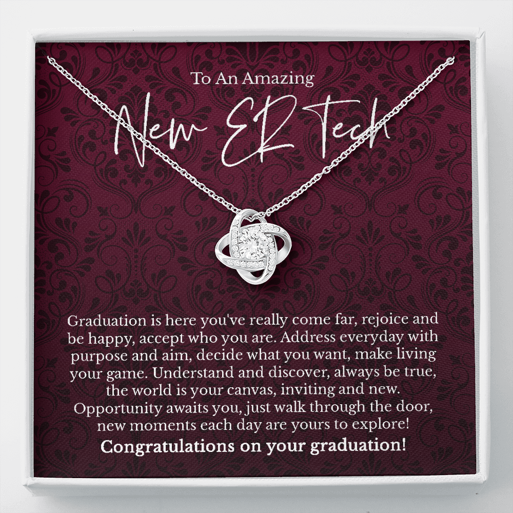 ER Tech graduation gift, love knot pendant necklace, grad gift-Family-Gift-Planet