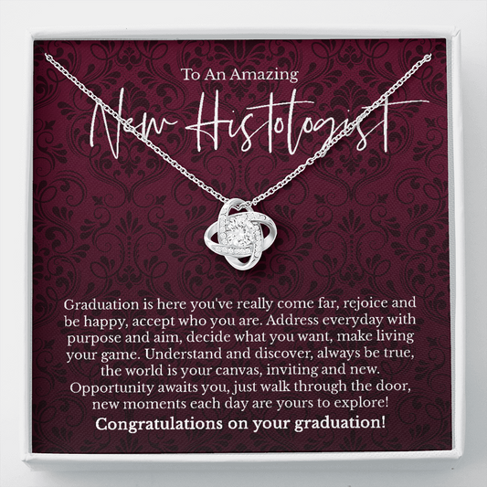 Histologist graduation gift, love knot pendant necklace, grad gift-Family-Gift-Planet