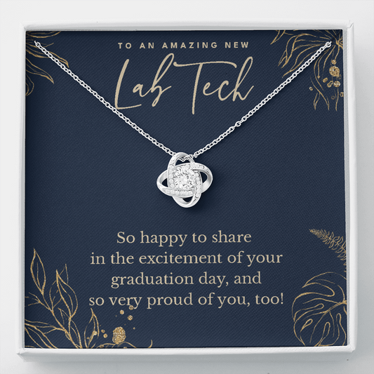 Lab Tech graduation gift, love knot pendant necklace, grad gift-Family-Gift-Planet