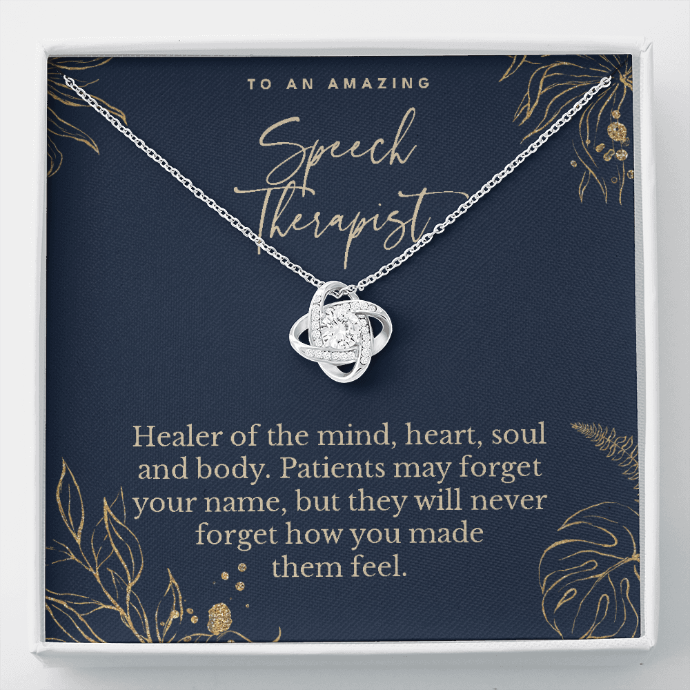 Speech therapist appreciation gift, love knot pendant necklace, retirement gift-Family-Gift-Planet