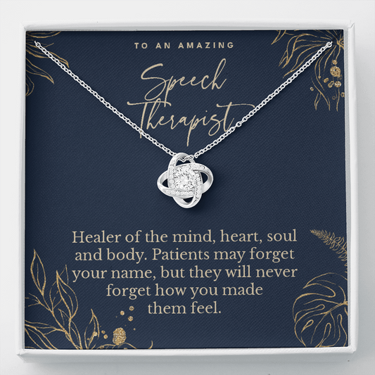 Speech therapist appreciation gift, love knot pendant necklace, retirement gift-Family-Gift-Planet