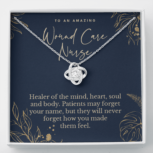 Wound care-nurse appreciation gift, love knot pendant necklace, retirement gift-Family-Gift-Planet