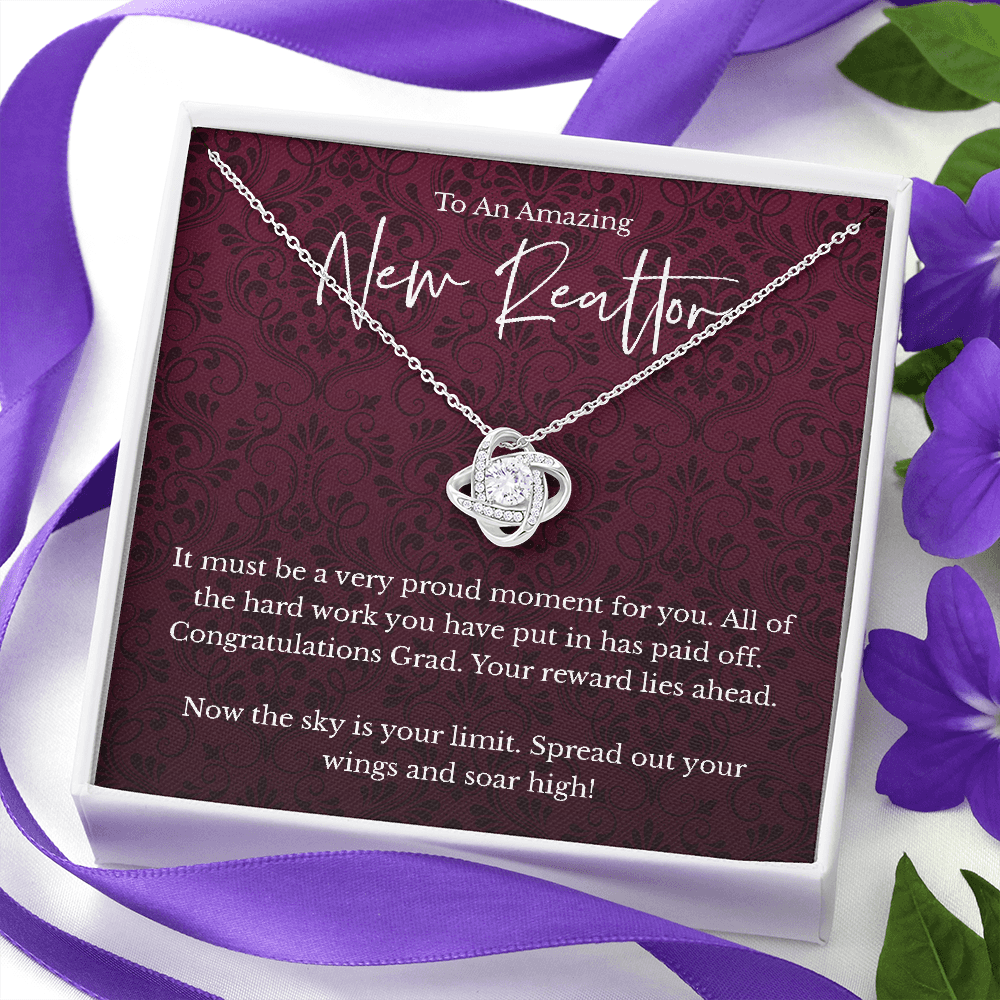 New Realtor graduation gift, love knot pendant necklace-Family-Gift-Planet