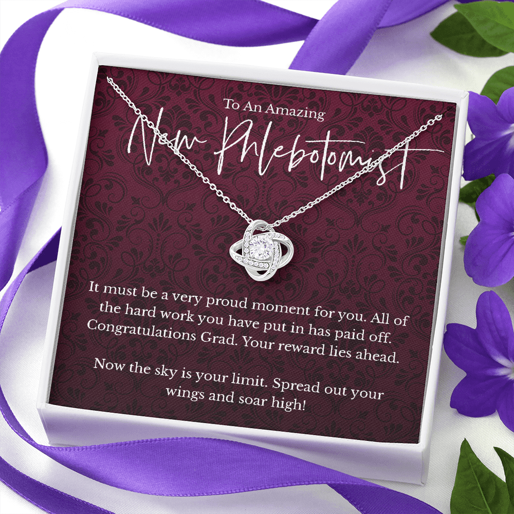 New Phlebotomist graduation gift, love knot pendant necklace-Family-Gift-Planet