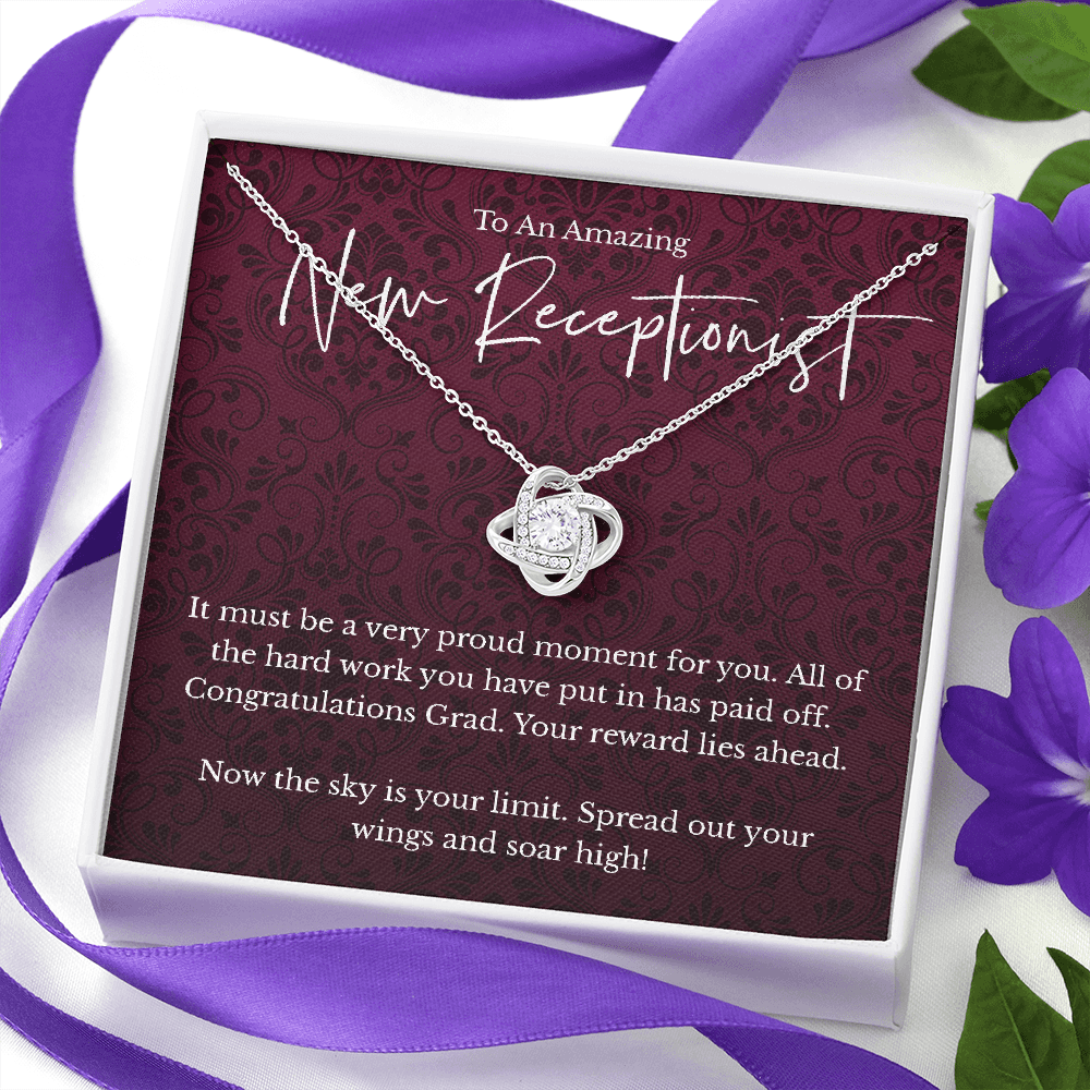 New Receptionist graduation gift, love knot pendant necklace-Family-Gift-Planet