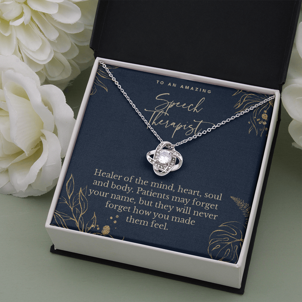 Speech therapist appreciation gift, love knot pendant necklace, retirement gift-Family-Gift-Planet