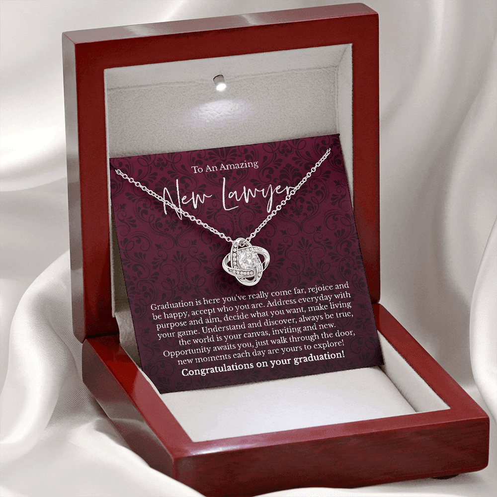 Lawyer graduation gift, love knot pendant necklace, grad gift-Family-Gift-Planet