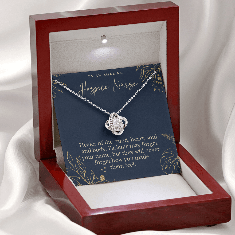 Hospice nurse appreciation gift, love knot pendant necklace, retirement gift-Family-Gift-Planet