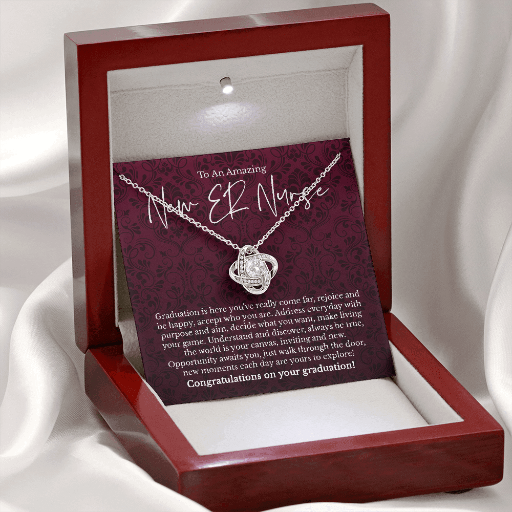 ER Nurse graduation gift, love knot pendant necklace, grad gift-Family-Gift-Planet
