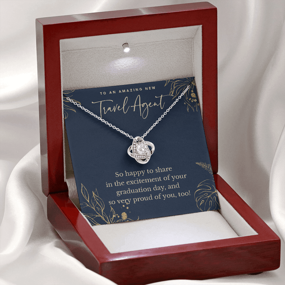 Travel agent graduation gift, love knot pendant necklace, grad gift-Family-Gift-Planet