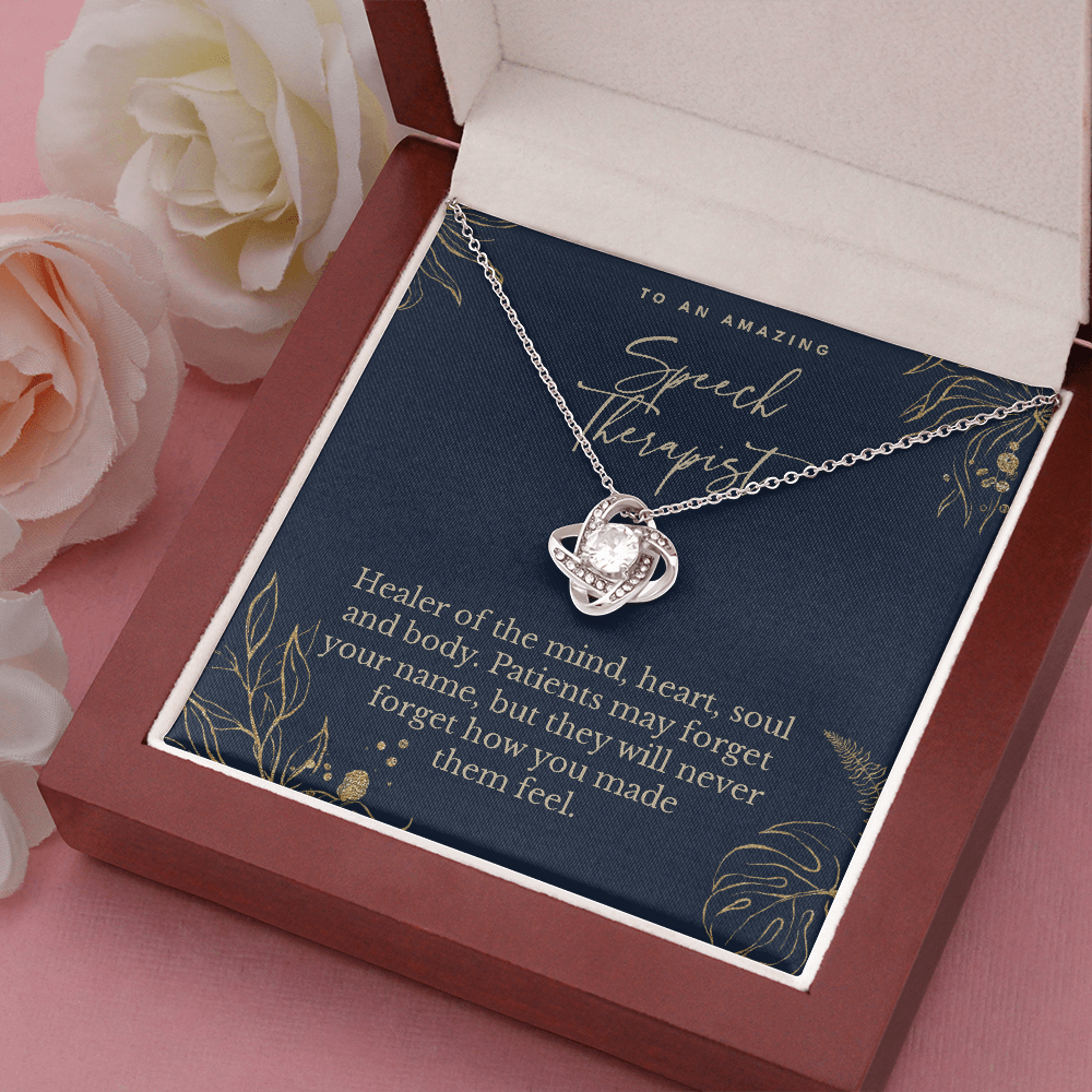 Speech therapist appreciation gift, love knot pendant necklace, retirement gift-Family-Gift-Planet