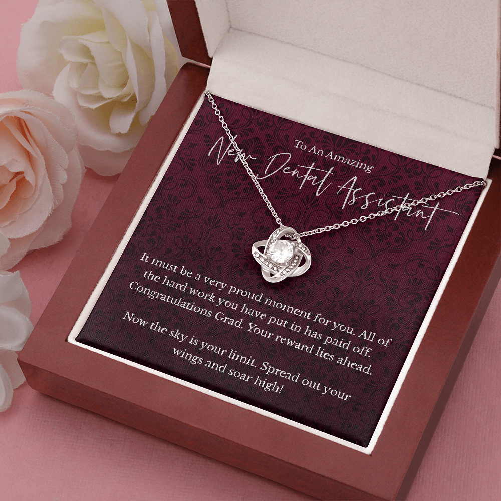 New Dental Assistant graduation gift, love knot pendant necklace-Family-Gift-Planet